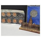 Medallion, 9 Pennies 1982 & Capitol Washington DC