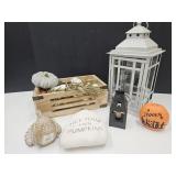 Halloween Fall Decor & Candle Lantern 15" H