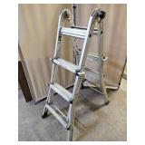 Aluminum Folding Work Ladder  Extends 13 ft