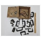 VTG Wood Box W C Clamps See Size