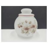 Pink Satin Vikiing Dresser Jar 5 3/4"H