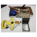 Hand Tool Lot, Ear Protection, Drill Bits,+