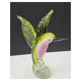 Sweet Glass Humming Bird Statue 7.5" H