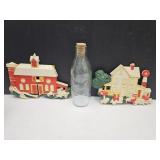 Home Comco Barn Wall Decor & Milk Bottle