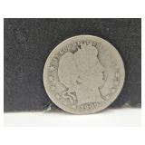 1909 S Silver Barber Quarter Fair Condition