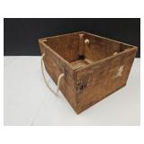 Nice Old Wood Box - Rope Handle 13.5 x 7.5"