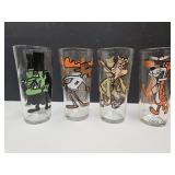 4 Pepsi Cartoon Glass Lot Bullwinkle, Sad Sack +