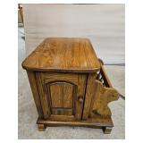 Oak Side Table W Storage 21x20x21" H