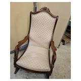 Nice Rose Back Antique Rocking Chair