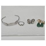 Costume Jewelry Lot Silver Plated Cuff Bracelet +
