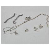 Costume Jewelry, Rhinestone Dangle Earrings +