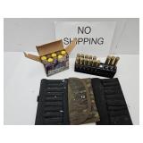 10 rds 20 ga &3 RDS 308, Brass, Ammo holders