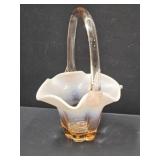 Duncan &  Miller Opalescent Glass Basket 5 3/4"w