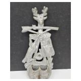 Antique  Cast Iron Match Holder 10" Long