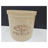 R.R.P. Roseville 1 Cent Pickles Crock SEE Cracks