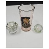 VTG Ads Coffee Depression Glass & SM Paperweights