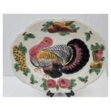 Vintage Italy Handpainted Turkey Platter 19 1/2"L