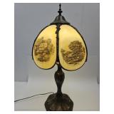 25" high Currier & Ives Lamp