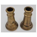 2 Heavy Brass Firehose Nozzles 5"h