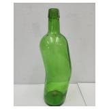VTG Dutch Green Glass Bottle 10.5"H