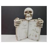 Halloween Decor, Skull with  Book of Spells (fake)