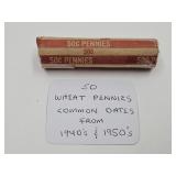 50 Wheat Pennies From 1940