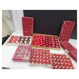 Large Lot of Red Christmas Ornaments