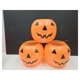 3 Halloween Blow Mold Buckets General Foam