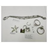 VTGT Costume Silver-Tone necklace, Earrings, Starf