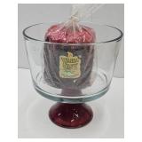 Nice Scent Warm Glow Candle W Glass Compote Stand