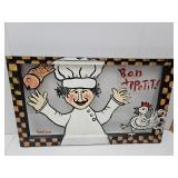 Vintage Chef BON APPETIT! Painted Window 32x19