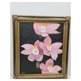 Framed & Signed Oil On Canvas Floral Art 25 x 30"