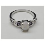 New 925 Silver Opal Ring Sz 9