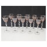 Set of 10 Tall Twisted Stemware Water Goblets