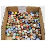 130 Old Marbles,  Many Clay Marbles