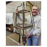 Antique Hanging Street Light one glass broke38"