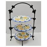 Wrought Iron Pie Stand W 3 Plates