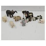 13 VTG Elephants (Brass, Porcelain & Ceramic)