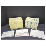 2 Recipe File Boxes 7" x 4" x 4.5" w Cards