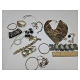 Costume Jewelry, Mesh Scarf, Bracelets +
