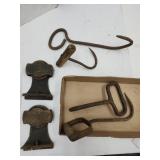 Primitive Hay Hoks & Metal Barn Pulleys