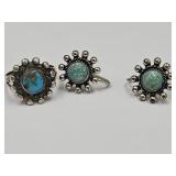 Sterlering Silver Ring Sz 5.5 & Earrings