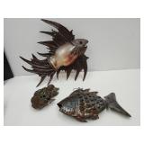 Cast Iron Fish & Crab Decor  Up to 17"L