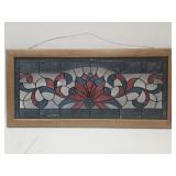 Painted  Stained Glass TYPE Window Decor 26 x 12"