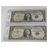 Two 1957 $1 Silver Certificates