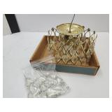 VTG Hanging Light w Prisms 10"W