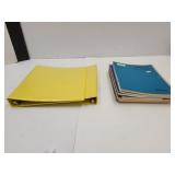 1 Inch Binders & Lot of Spiral Bound Notebooks