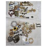 Costume Jewelry; Mixed Single Earrings +
