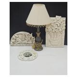 Presser Lamp & Garden Gate Wall Decor