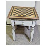 Primitive Checker Board & Table w Drawer 20.5x26